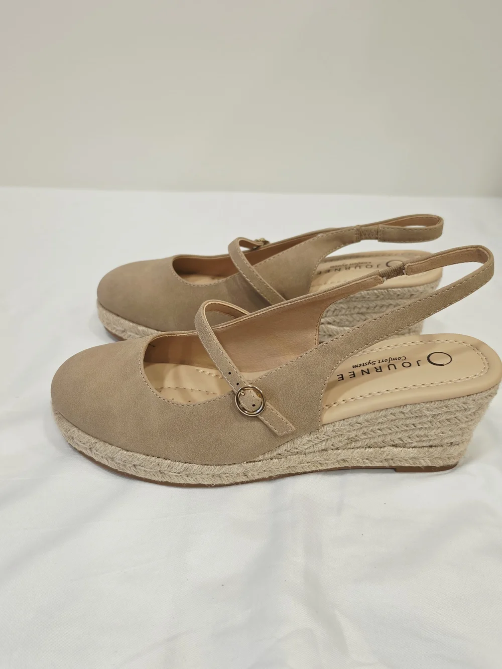 Journee Collection Asmyna Sand Espadrille Wedge Slingback US Size 9
